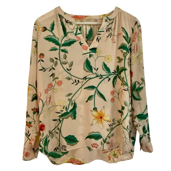 Loft pink floral notch neck blouse size small petite - Picture 2 of 10
